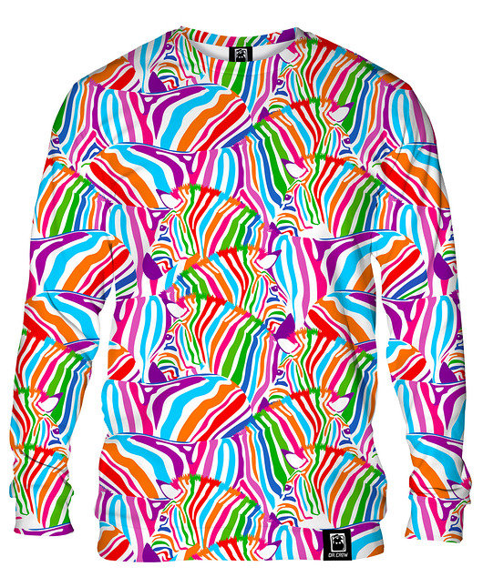 bluzy męskie Bluza Bez Kaptura Męska DR.CROW Zebra