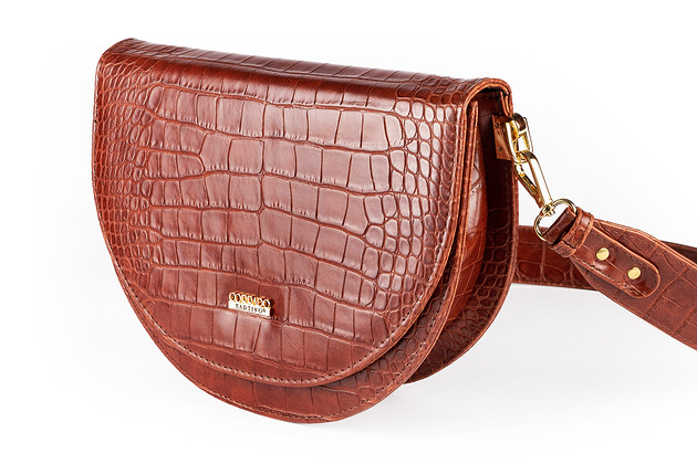 torby na ramię Duża torebka półksiężyc koniak ekoskóra