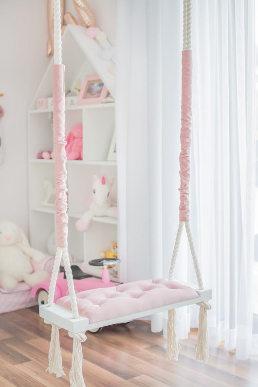 Stylowa huśtawka MEDIUM 60cm na linach dla dziec OhSwing