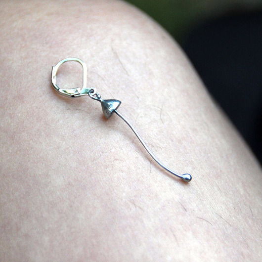 kolczyki - inne Łysiczka lancetowata kolzyk z motywem natury w stylu lesnym minimalistycznym