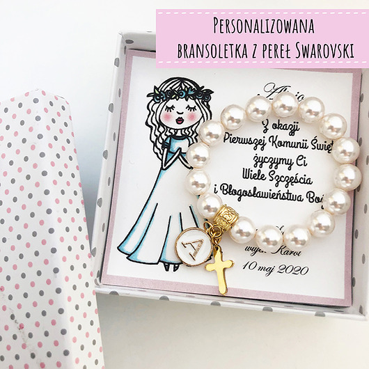 PERSONALIZOWANA bransoletka KOMUNIA Anemon Atelier