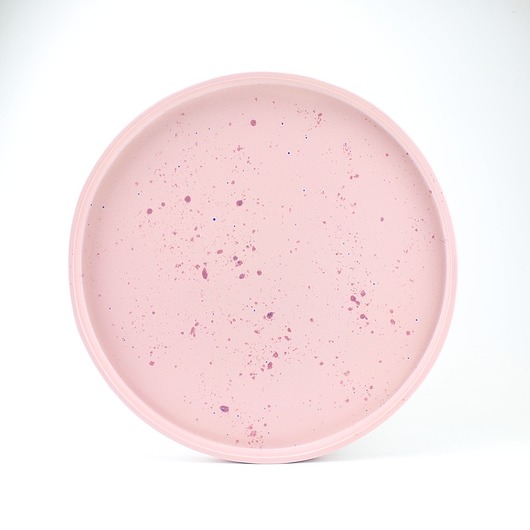 patery i talerze Talerz z niskim brzegiem różowy deserowy