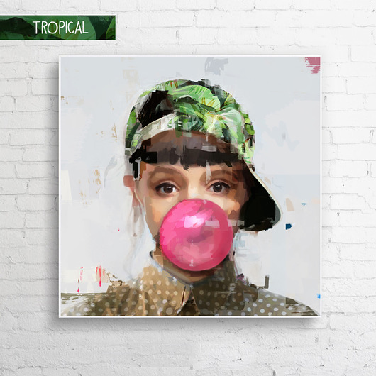 OBRAZ NA PŁÓTNIE "GOOMA (Tropical)  " 70x70 cm Krzanoo