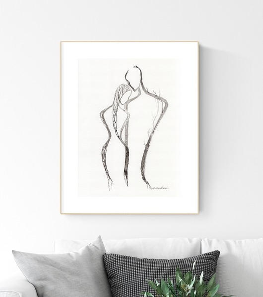 grafika 30 x 40 cm wykonana ręcznie, abstrakcja Krystyna Siwek Art