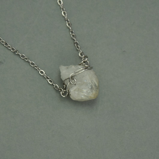 naszyjniki - inne Krótki naszyjnik Talizman surowy mały cytryn szpic wire wrapping