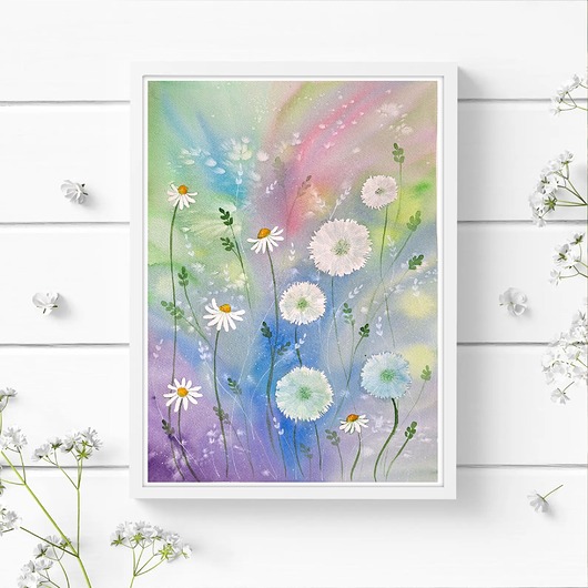 obrazy Oryginalna akwarela. Dmuchawce A3