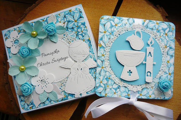 kartki scrapbooking kartka na chrzest z Twoimi życzeniami