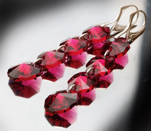 Rubinowa kaskada - kryształ Swarovski Ruby 4 mellody
