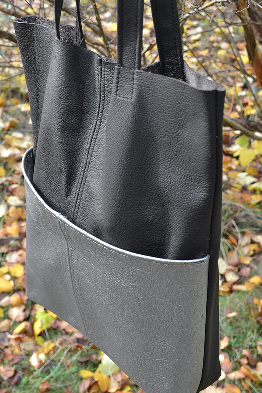 torby na ramię Dwukolorowa torba z dużą kieszenią