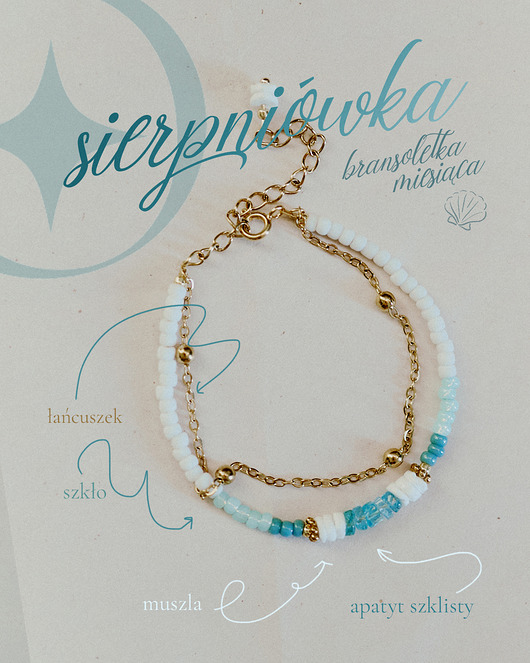 bransoletki z kamieni naturalnych Sierpniówka, bransoletka z apatytem
