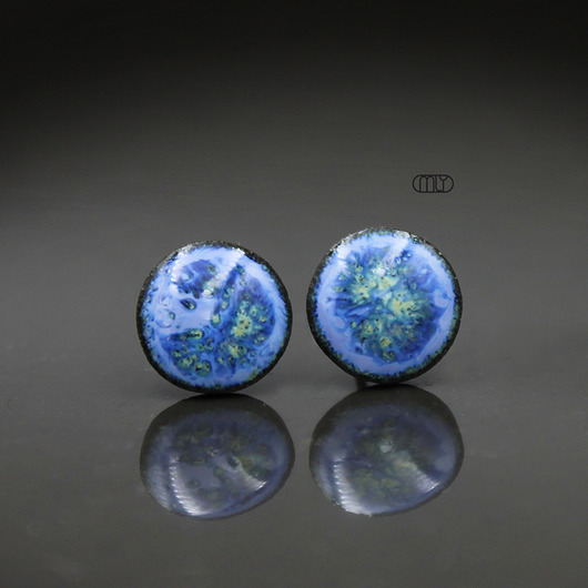 kolczyki ceramiczne Śródziemnomorskie 11mm/stal chirurgiczna/