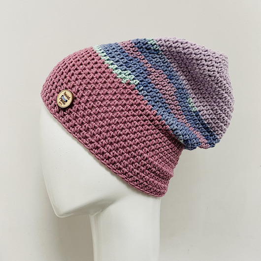 czapki damskie Czapka przejściowa cienka beanie smerf bawełna