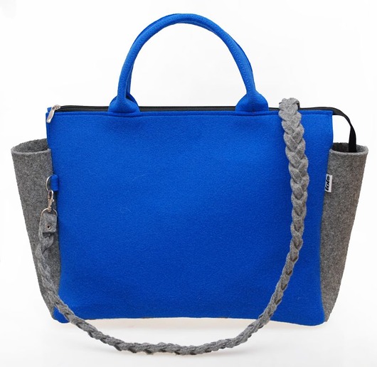 Elegancka Torebka Damska G-Felt kobalt szary Totostyle