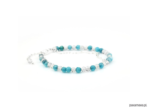 Bransoletka Jadeit&Kryształ Górski srebro Brazi Druse Jewelry