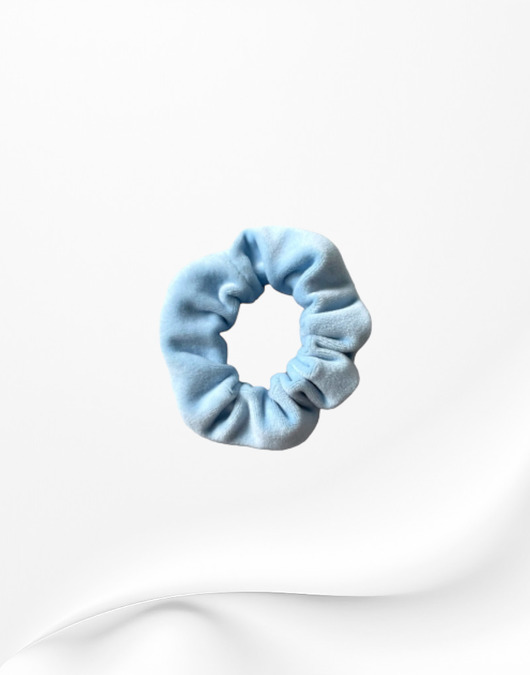 gumki do włosów Scrunchie gumka frotka wąska welurowa błękitna