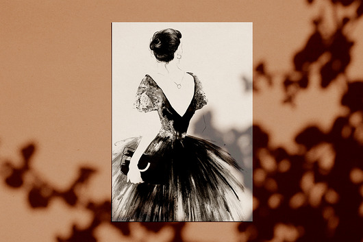 grafiki i ilustracje Black Dress print A3