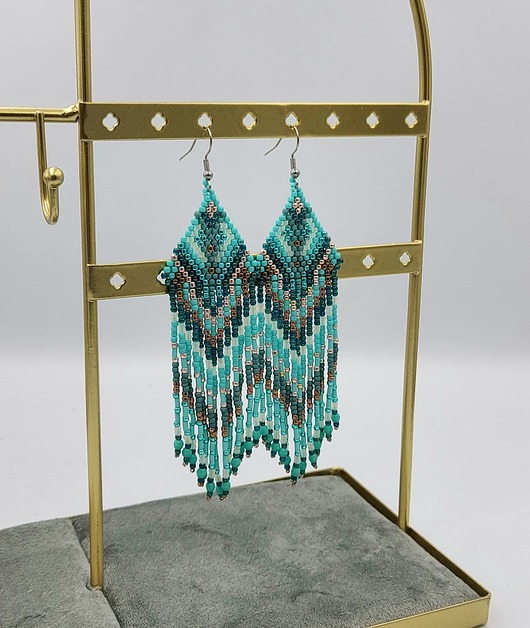 kolczyki z miedzi Indian turquoise
