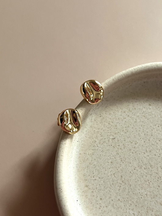 kolczyki pozłacane Kolczyki Nero ziarenka kawy sztyfty srebro pozłacane