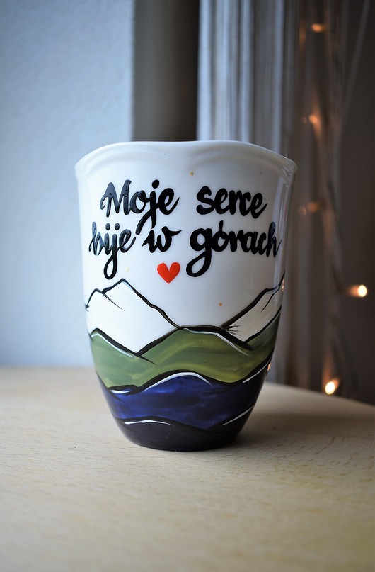 Kubek "Moje serce bije w górach" 350 ml Ceramika Ciepliki