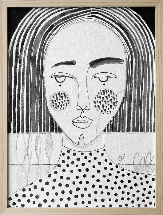 Obraz 30x40 cm akryl na płótnie - twarz Gabriela Krawczyk