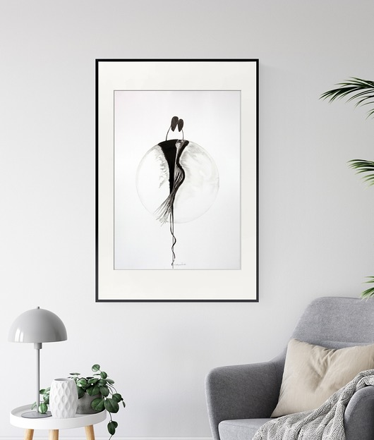 grafika 50 x 70 cm  wykonana ręcznie, abstrakcja Krystyna Siwek Art
