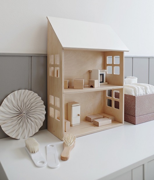 Półka drewniana domek - Scandi House white Zuza Home