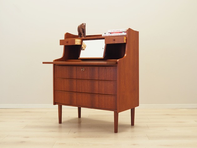 biurka Sekretarzyk tekowy, duński design, lata 70, produkcja: Dania