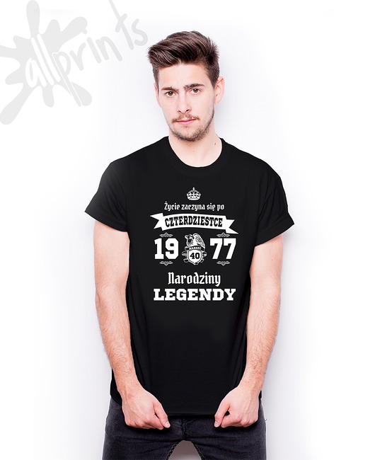T-shirt męski -narodziny legendy 1977 AllbagAllprints
