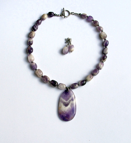 kolie S A L E : unikatowy naszyjnik & kolczyki : AMETYST II