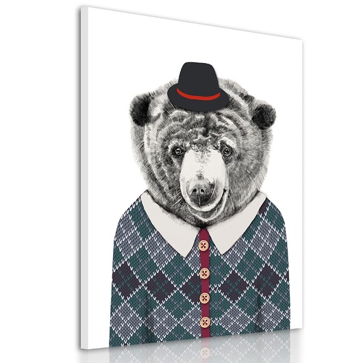 obrazy Obraz na płótnie Miś dżentelmen  60x80cm