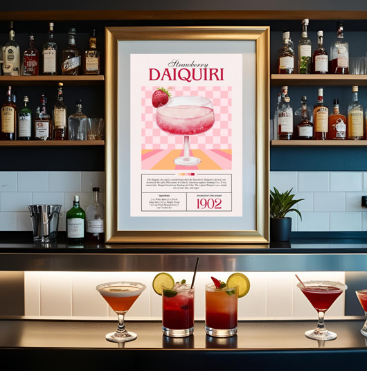 plakaty PLAKAT koktajl drink grafika ilustracja do kuchni