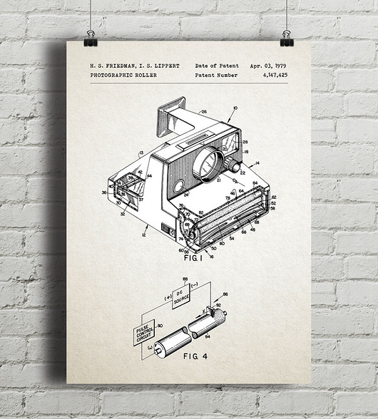 plakaty Polaroid - patent - plakat vintage