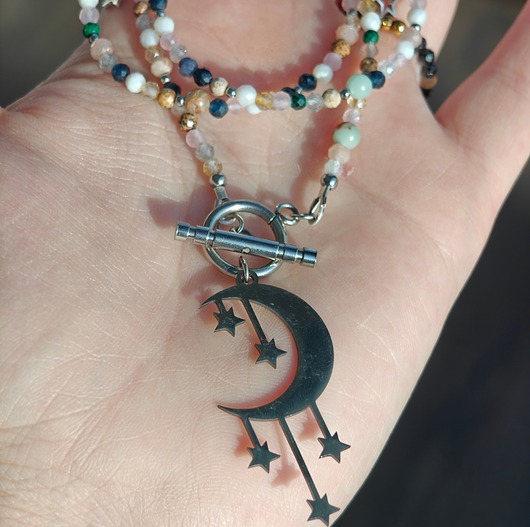 srebrne naszyjniki Klasyczny mix kamieni