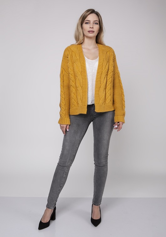 Sweter bez zapięcia, SWE150 żółty MKM MKMswetry