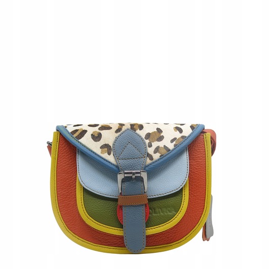 torby na ramię Torebka damska listonoszka skórzana regulowany pasek kolorowa OLIVKA