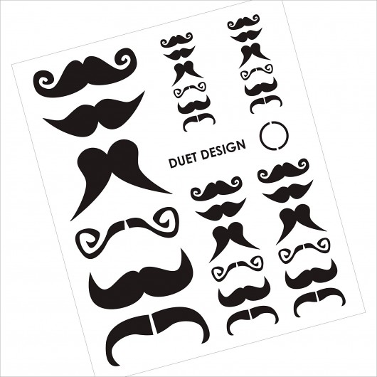 zestaw naklejek - Wąsy - Moustache - duet design Duet design