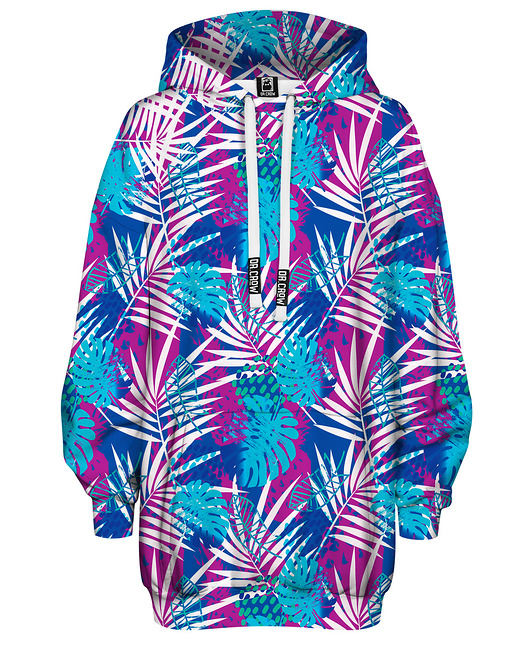 bluza z kapturem damska Bluza Oversize Tunika DR.CROW Palmy