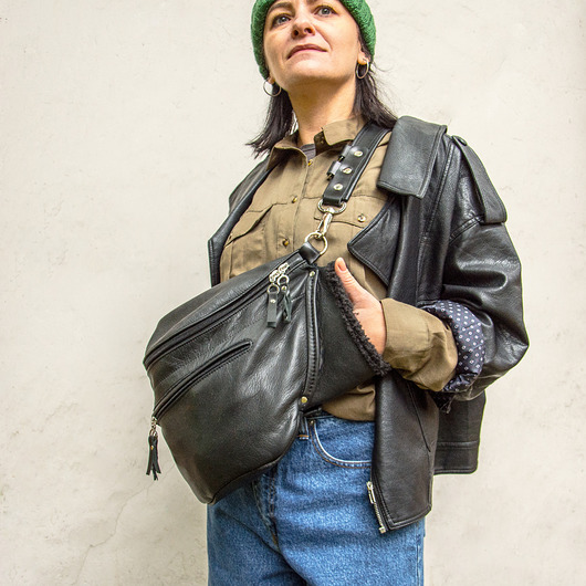torby i nerki męskie Unikalna skórzana nerka z ocieplaczem od LadyBuQ Art