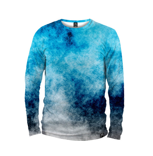 bluzy męskie Koszulka Longsleeve Męska DR.CROW Blue Grunge