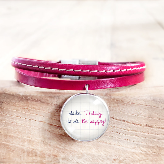 bransoletki ze szkła Date: Today,  to do: Be happy + box