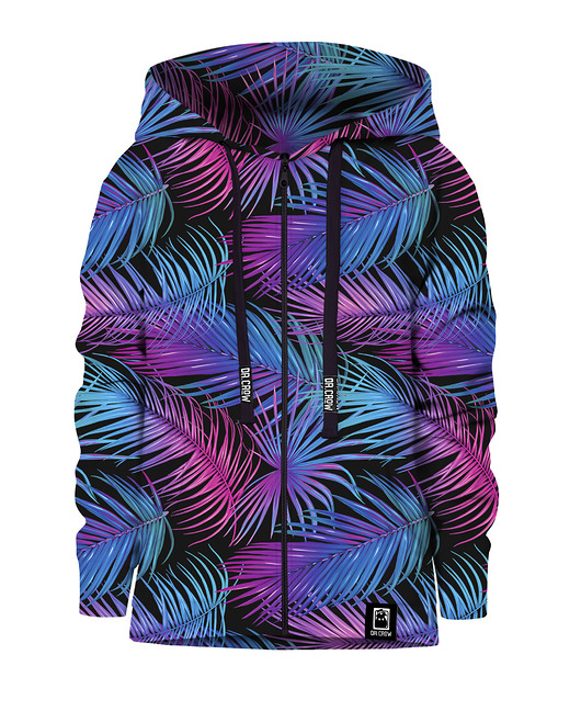 bluzy dla dziewczynki Bluza Zamek Dziewczynka DR.CROW Palmy Fiolet
