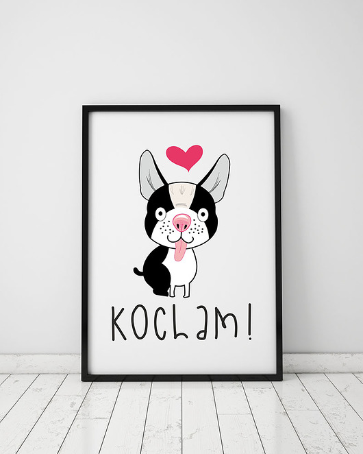 plakat. zakochany piesek (format A3) Love Life and Forest