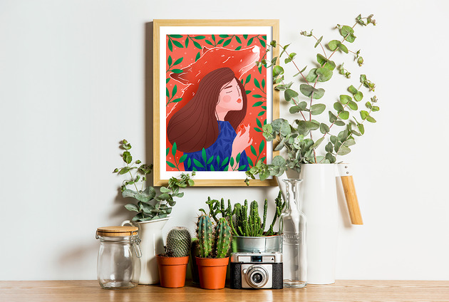grafiki i ilustracje plakat  fox