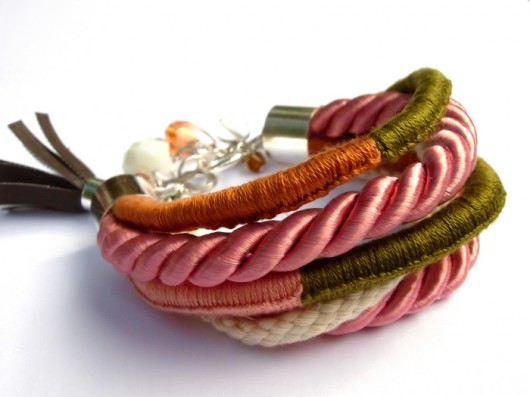 SPLENDOUR bracelet 2 (róż i oliwka) MINI MUST HAVES