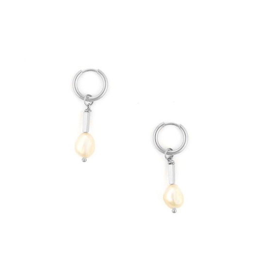 kolczyki - inne Kolczyki koła - Perła i Hematyt srebrne hematyty