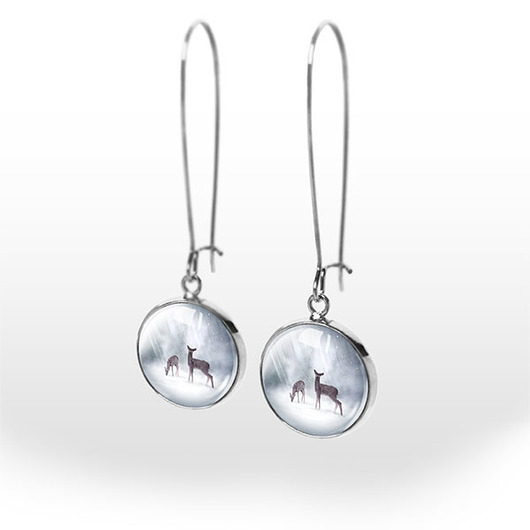 kolczyki szklane Kolczyki - Sarenki - wiszące