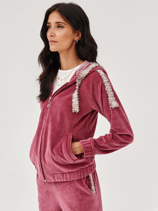 bluza z kapturem damska Dres  w kolorze pustynnego różu