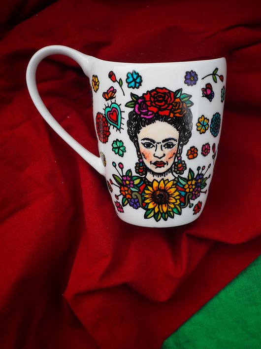kubki Ręcznie malowany kubek FRIDA