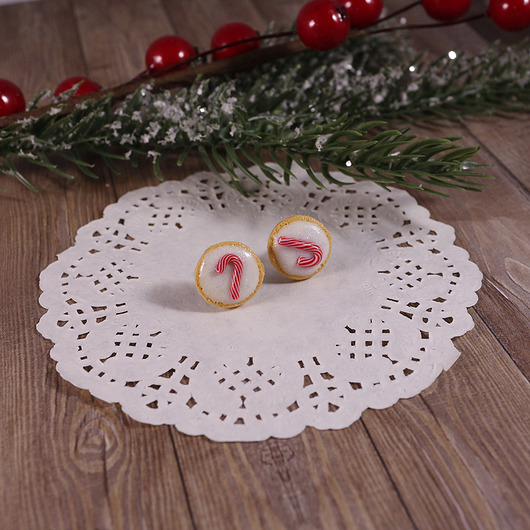 Candy cane świąteczny lizak kolczyki Lemon Lovely