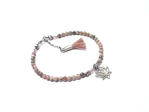 BOHO /antique pink/ vol. 2 - bransoletka Katia i krokodyl